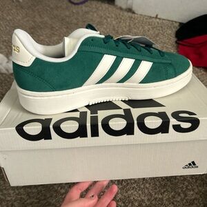 Adidas green and white grand court alpha brand new never worn with tags and box.